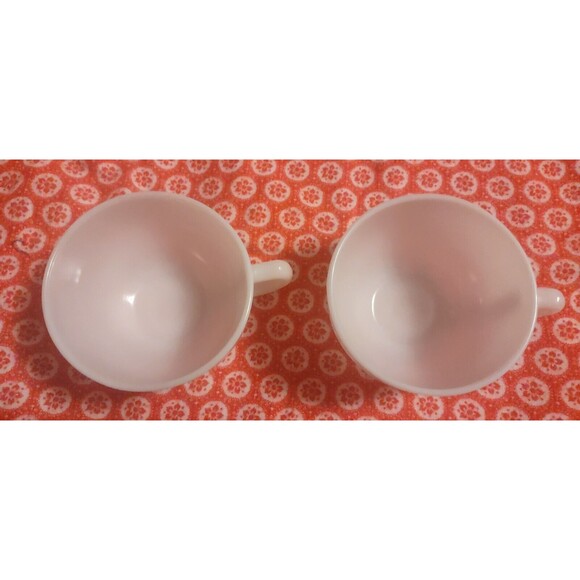 (2) Vintage Hazel Atlas White Milk Glass Coffee Tea Cups - Picture 9 of 9